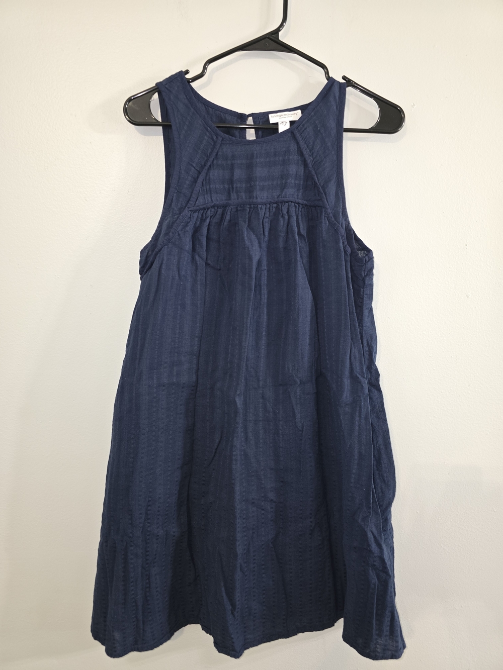 Liz Lange Maternity Navy Textured Sleeveless Mini Dress
